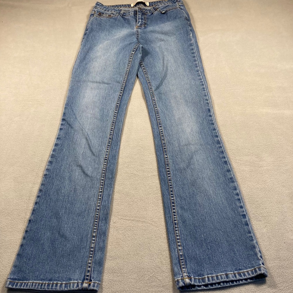 Route 66 Jeans Womens 10 Large Blue Bootcut Mid Rise Relayed Fit Stretch